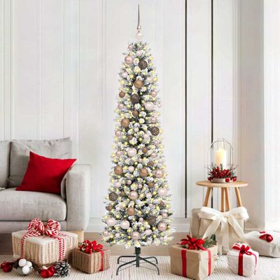 vidaXL Umelý vianočný stromček Biela 180 cm PVC, kov a plast