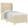 vidaXL Posteľ s pružinovým rámom Krémová 200 x 90 cm látka