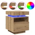 vidaXL Nočný stolík s LED svetlami dub artisan 40x39x48,5 cm