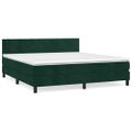 vidaXL Posteľný rám boxsping s matracom tmavozelený 180x200 cm zamat