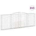 vidaXL Oblúkové gabionové koše 15 ks 400x30x140/160 cm pozink. železo