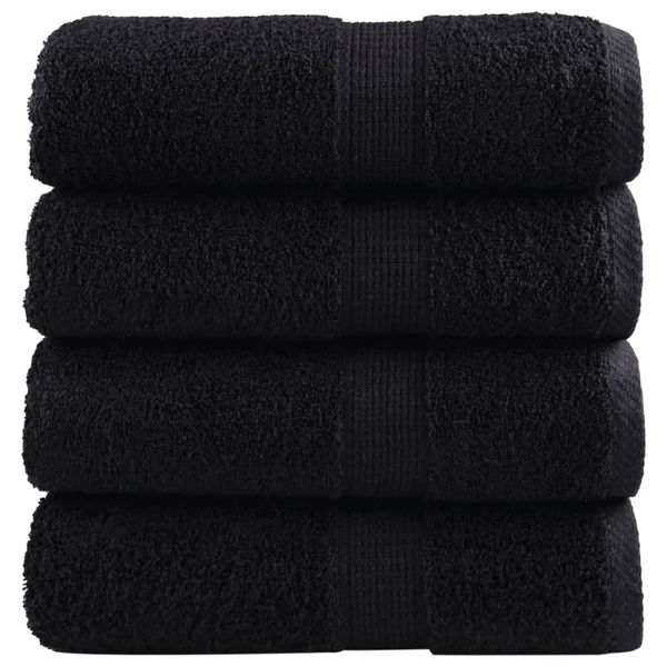 vidaXL Prémiové umývacie utierky SOLUND 4 ks čierne 30x30 cm 600 g/m²