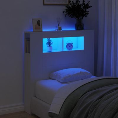 vidaXL Čelo s LED biele 100x18,5x103,5 cm kompozitné drevo