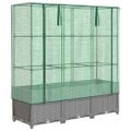 vidaXL Záhon s krytom na skleník ratanový vzhľad 120x40x123 cm