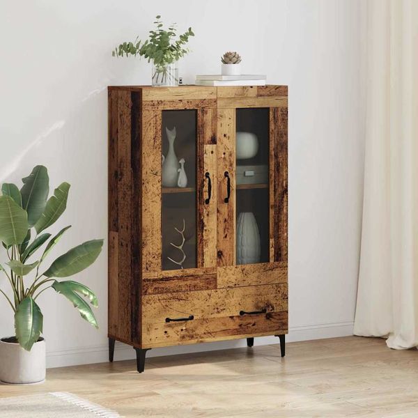 vidaXL Highboard so zásuvkou Staré drevo 70 x 31 x 115 cm
