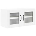 vidaXL Nástenný sklenený kabinet LUCCA Biela 80 x 31 x 40 cm