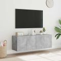 vidaXL TV nástenné skrinky s LED svetlami 2 ks betón. sivé 60x35x41 cm