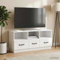 vidaXL TV skrinka Biela s vysokým leskom 102 x 34,5 x 47 cm