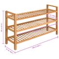 vidaXL Regál na topánky s 3 policami 100x27x60 cm, dubový masív