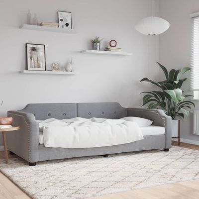 vidaXL Posteľný rám bledosivý 100x200 cm látka
