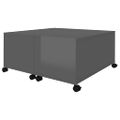 vidaXL Konferenčný stolík lesklý sivý 75x75x38 cm drevotrieska