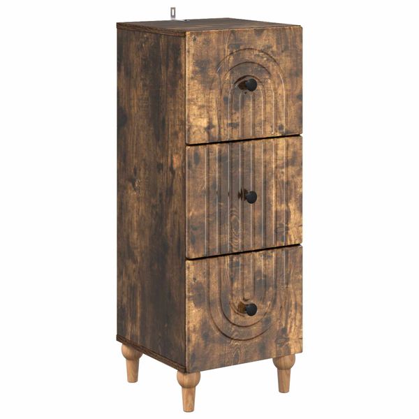 vidaXL Zásuvkový kabinet Dymový dub 33 x 34,5 x 90 cm Kompozitné drevo