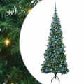 vidaXL Rohový umelý vianočný strom s 300 LED-i Zelená 180 cm PVC a kov