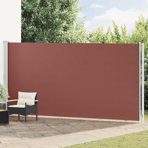 vidaXL Zaťahovacia bočná markíza na terasu 200x600 cm hnedá