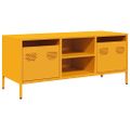 vidaXL TV skrinka horčicovožltá 101,5x39x43,5 cm oceľ