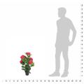 vidaXL Umelá rastlina, hortenzia s kvetináčom 60 cm, červená