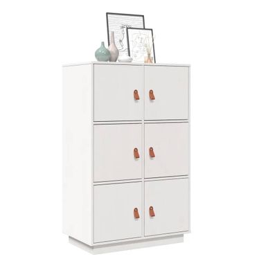 vidaXL Vysoká skrinka biela 67x40x108,5 cm masívna borovica