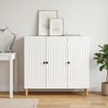 vidaXL Servírovacia skriňa Biela s vysokým leskom 89 x 34,5 x 80 cm
