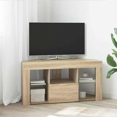 vidaXL Rohový LED TV kabinet 100 x 40 x 50 cm Sonoma dub