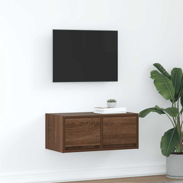 vidaXL TV skrinka, hnedý dub 60x31x25,5 cm spracované drevo
