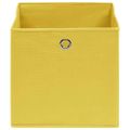 vidaXL Úložné boxy 4 ks, žlté 32x32x32 cm, látka