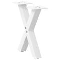vidaXL Nohy konferenčného stolíka v tvare X, 2 ks, biele, 37 x (30-31) cm, oceľové
