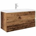 VidaXL drezová skrinka so vstavaným umývadlom a batériou Old Wood