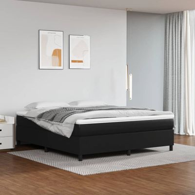 vidaXL Posteľný rám s boxspringom čierny 160x200 cm umelá koža