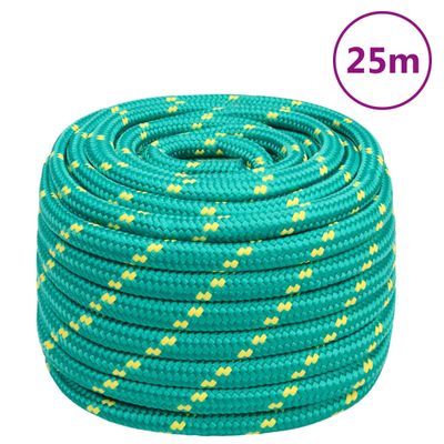 vidaXL Lodné lano zelené 20 mm 25 m polypropylén