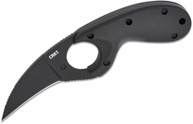CRKT CR-2516K Bear Claw™ Black outdoorový nôž 6 cm, celočierna, GFN, puzdro