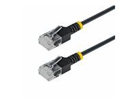 Startech - Patch kábel - RJ-45 (M) do RJ-45 (M) - 2 m - 2.6 mm - UTP - CAT 6a - prevedenie bez hrbolku, ultra-tenký, stranded med - čierna