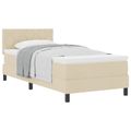 vidaXL Posteľ s pružinovým rámom Krémová 90 x 190 cm látka