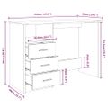 vidaXL Stôl so zásuvkami dymový dub 110x50x76 cm spracované drevo