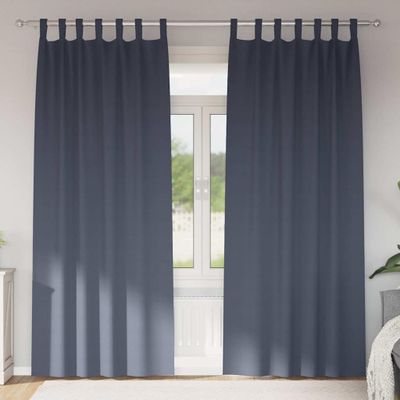 vidaXL Záclony na zatemnenie s krúžkami 2 pcs Antracit 245 x 140 cm