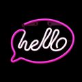 Neon LED Light HELLO pink white Bat + USB FLNE15 Forever Light