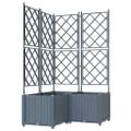 vidaXL Záhradný kvetináč 3 ks Svetlosivá 80 x 80 x 143 cm PP