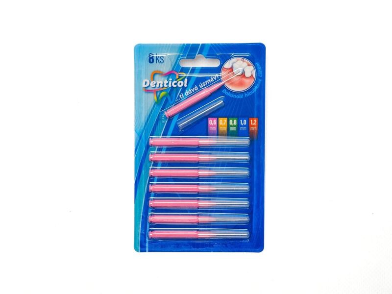 Denticol R01 veľ. 0,6mm, medzizubná kefka rovná, 8 + 8ks