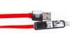Remax King-Kong micro-USB prepojovací kábel 2v1 1m červený AA-1088