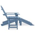 vidaXL Záhradná stolička Adirondack s otomanom a stolíkom jedľový masív modrá