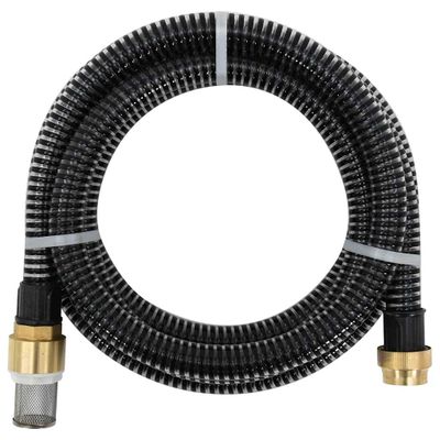 vidaXL Odsávacia hadica s mosadznými spojkami, čierna 1,1" 3 m, PVC
