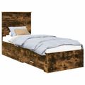 vidaXL Rám postele Dymový dub a striebro 70 x 190 cm Kompozitné drevo