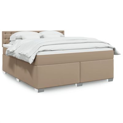 vidaXL Boxspring posteľ s matracom kapučínová 180x200 cm umelá koža