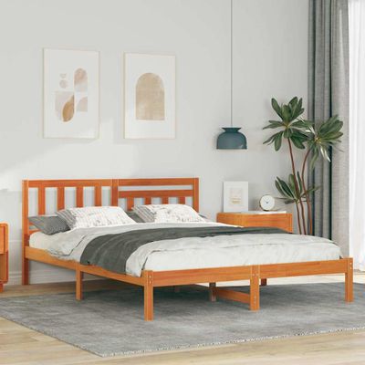 vidaXL Rám postele Včelí hnedý 120 x 200 cm Masívne borovicové drevo