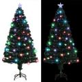 vidaXL Osvetlený vianočný stromček so stojanom a LED 150 cm, optické vlákno