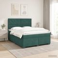 vidaXL Posteľ boxspring s matracom Tmavozelená 140 x 200 cm Zamat