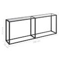 vidaXL Konzolový stolík priehľadný 200x35x75,5 cm tvrdené sklo