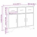 vidaXL Servírovacia skriňa Remeselný dub 97 x 32,5 x 74,5 cm