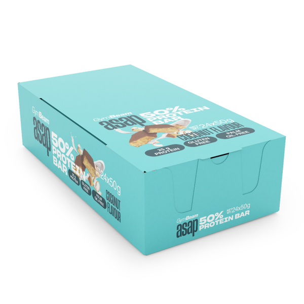 ASAP 50% Protein Bar – GymBeam, kokos, 24 x 50 g