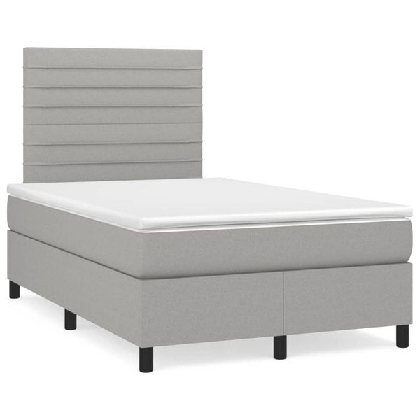 vidaXL Boxspring posteľ s matracom bledosivá 120x190 cm látka