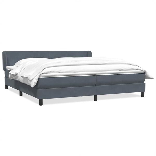 vidaXL Posteľný rám boxsping s matracmi tmavosivá 180x220 cm zamat
